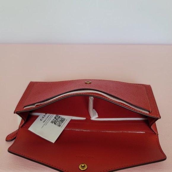 COACH Wyn Crossgrain Leather Wallet –Sport Red 🎈$121.⭐ - Picture 12 of 16